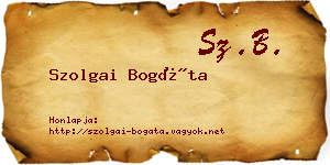 Szolgai Bogáta névjegykártya